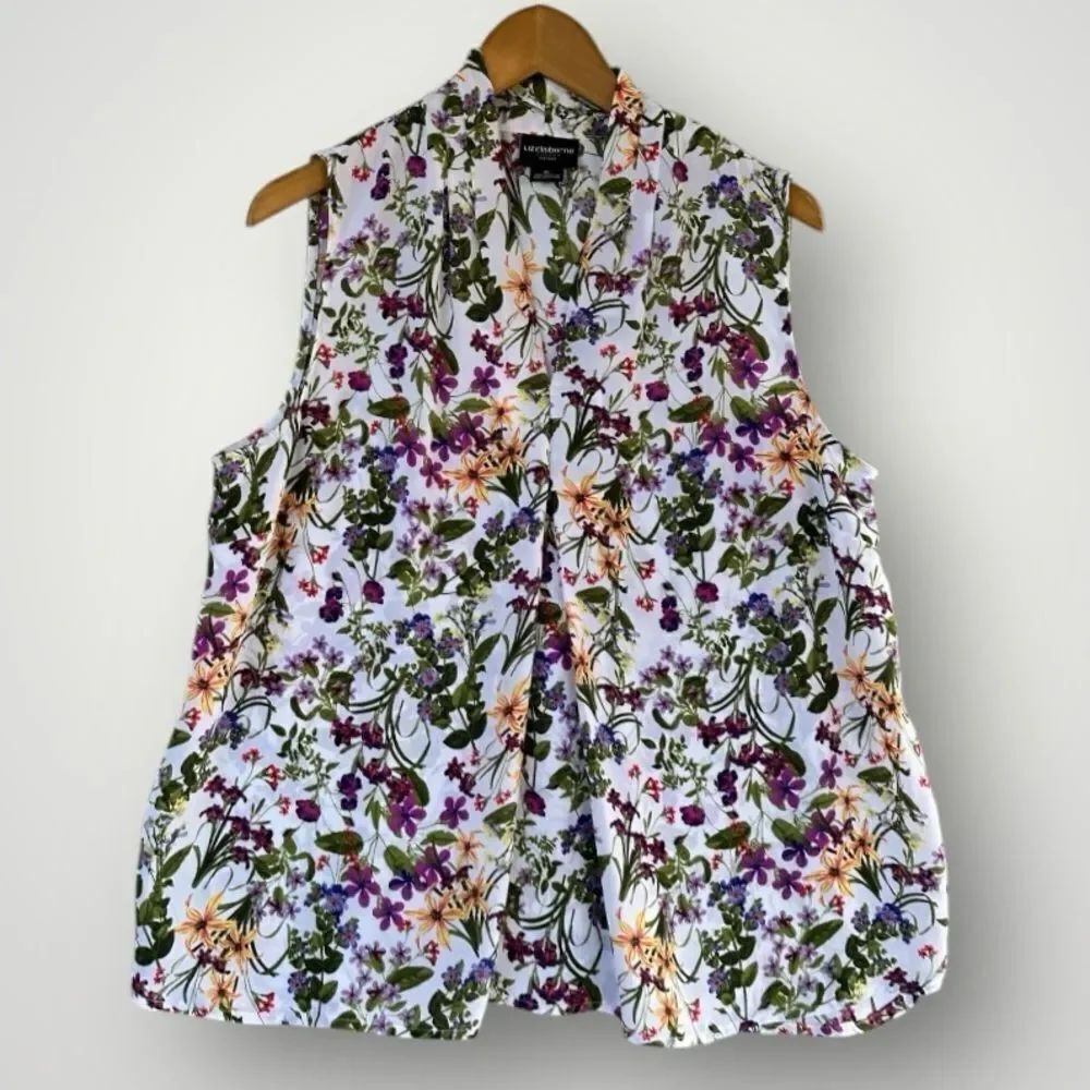 🎉5 for $45🎉 Liz Claiborne floral top blouse shirt size PL